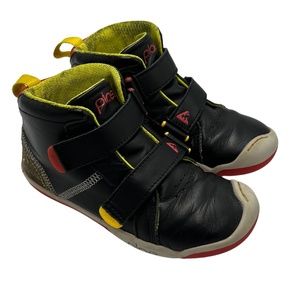 PLAE Max High Top Sneaker Shoe Black Leather Toddler Boys Kids Size 12